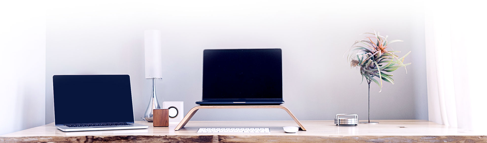 Laptop setup for digital marketing freelancer